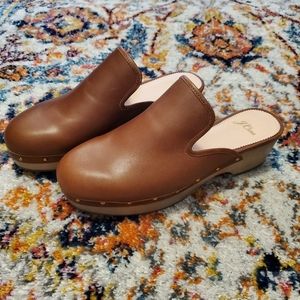 J.Crew Brown Leather Clogs